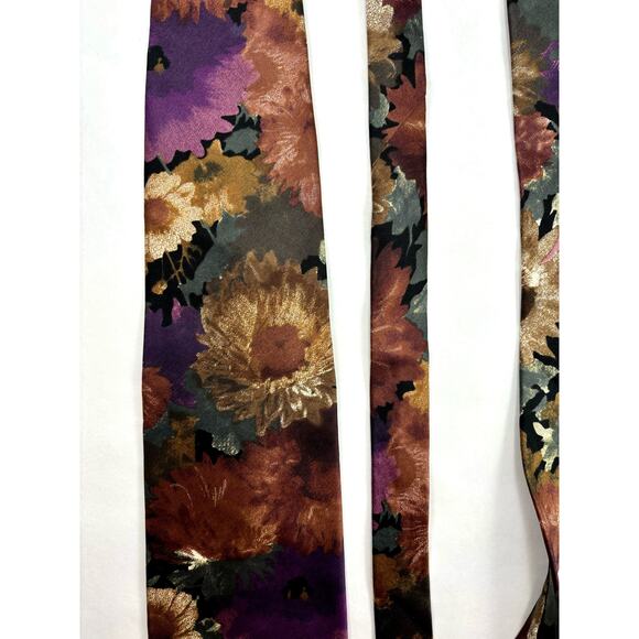 MIV Silk Tie Hand Made in Italy 1980s Floral Vintage - Picture 13 of 16
